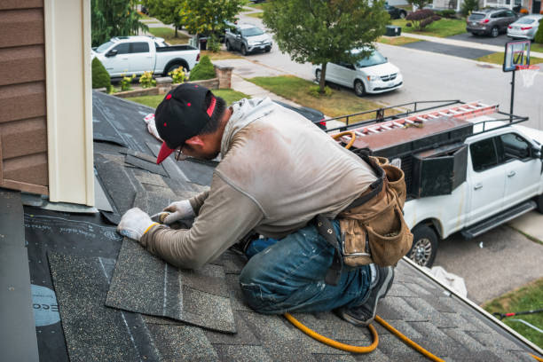 Professional Roofing technician working in Page, ND